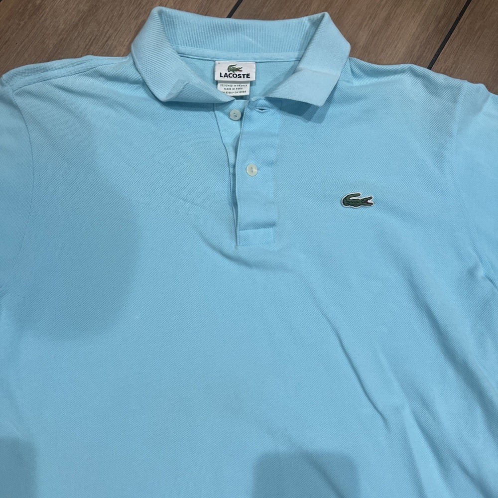 Lacoste Polo Shirt Mens 5 Large Blue Golf Casual Cotton Preppy Shot Sleeve
